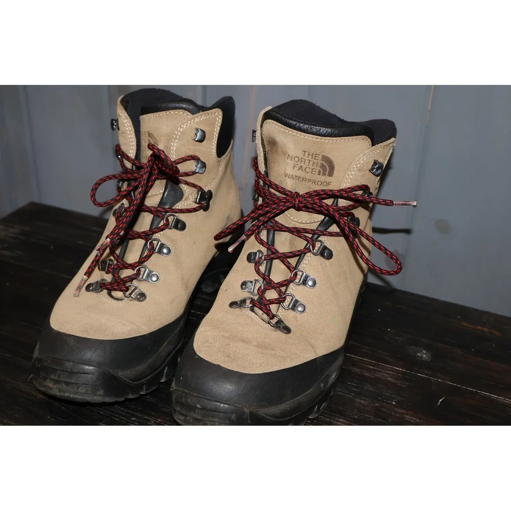 The North Face Hiking Boots Icepick Men 11.5 Tan Waterproof Suede Made In Italy
